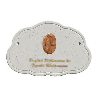 Decoramic Wolkentraum Granitgrau, Motiv Pax bronze