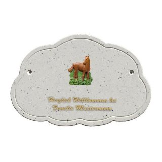 Decoramic Wolkentraum Granitgrau, Motiv Pferd stehend braun