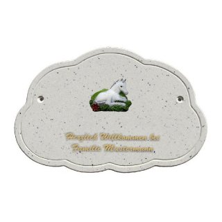 Decoramic Wolkentraum Granitgrau, Motiv Pferd wei liegend