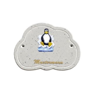 Decoramic Wolkentraum Granitgrau, Motiv Pinguin