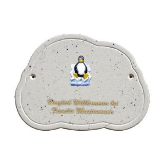 Decoramic Wolkentraum Granitgrau, Motiv Pinguin