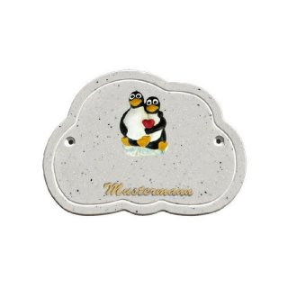 Decoramic Wolkentraum Granitgrau, Motiv Pinguine