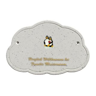 Decoramic Wolkentraum Granitgrau, Motiv Pinguine