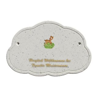 Decoramic Wolkentraum Granitgrau, Motiv Reh Bambi