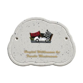 Decoramic Wolkentraum Granitgrau, Motiv Rennwagen