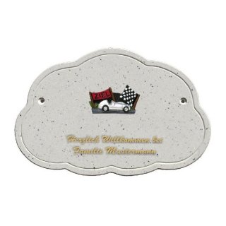 Decoramic Wolkentraum Granitgrau, Motiv Rennwagen