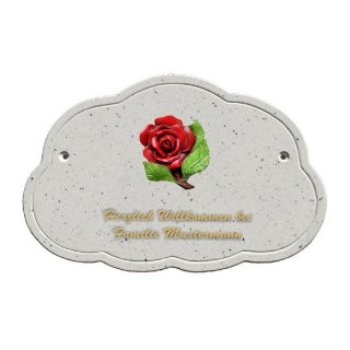 Decoramic Wolkentraum Granitgrau, Motiv Rose gro