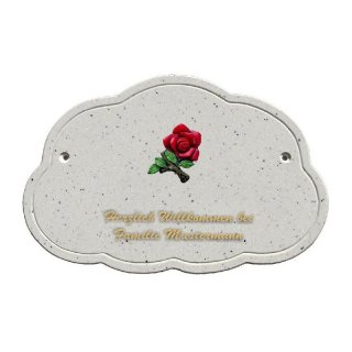 Decoramic Wolkentraum Granitgrau, Motiv Rose mittel