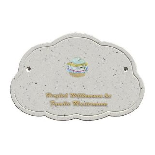 Decoramic Wolkentraum Granitgrau, Motiv Ruderboot