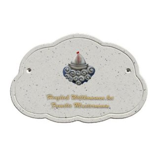 Decoramic Wolkentraum Granitgrau, Motiv Schiff auf Wellen