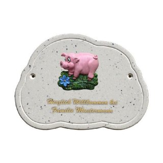 Decoramic Wolkentraum Granitgrau, Motiv Schwein Glck