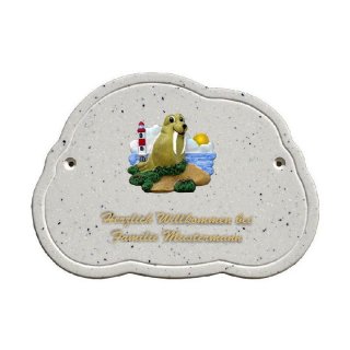 Decoramic Wolkentraum Granitgrau, Motiv Seehund