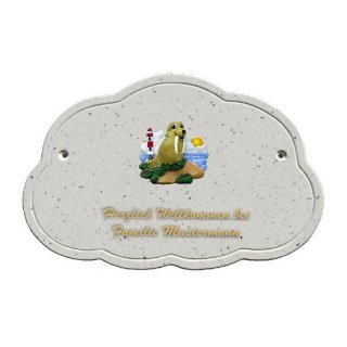 Decoramic Wolkentraum Granitgrau, Motiv Seehund