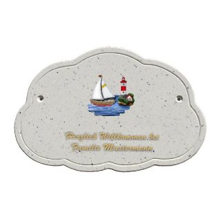 Decoramic Wolkentraum Granitgrau, Motiv Segelschiff