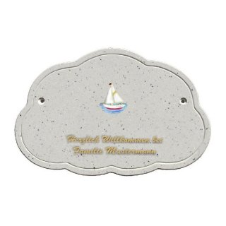 Decoramic Wolkentraum Granitgrau, Motiv Segelschiff