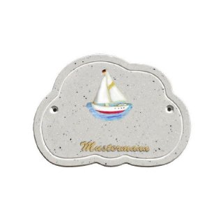Decoramic Wolkentraum Granitgrau, Motiv Segelschiff