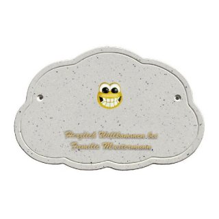 Decoramic Wolkentraum Granitgrau, Motiv Smiley Zahn