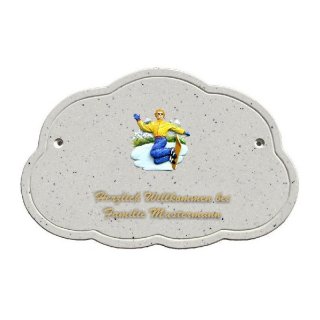 Decoramic Wolkentraum Granitgrau, Motiv Snowboarder