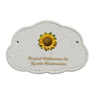 Decoramic Wolkentraum Granitgrau, Motiv Sonnenblume