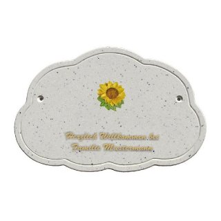 Decoramic Wolkentraum Granitgrau, Motiv Sonnenblume