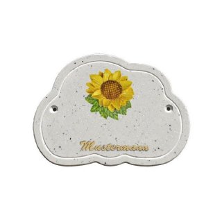 Decoramic Wolkentraum Granitgrau, Motiv Sonnenblume