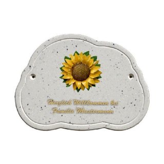 Decoramic Wolkentraum Granitgrau, Motiv Sonnenblume