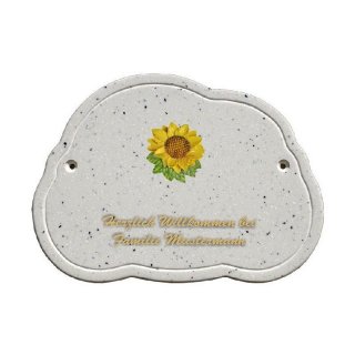 Decoramic Wolkentraum Granitgrau, Motiv Sonnenblume