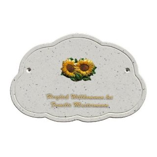 Decoramic Wolkentraum Granitgrau, Motiv Sonnenblumen