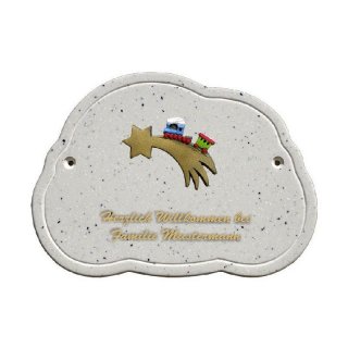 Decoramic Wolkentraum Granitgrau, Motiv Stern Eisenbahn