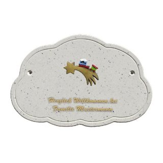 Decoramic Wolkentraum Granitgrau, Motiv Stern Eisenbahn