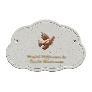 Decoramic Wolkentraum Granitgrau, Motiv Taube Religion