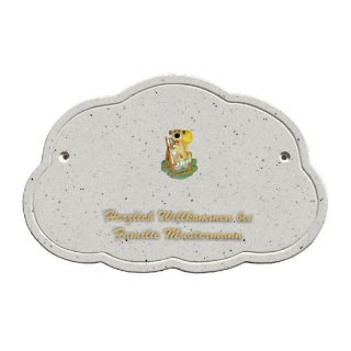 Decoramic Wolkentraum Granitgrau, Motiv Teddy Liegestuhl