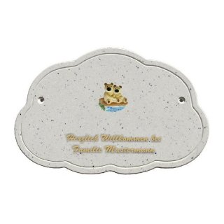 Decoramic Wolkentraum Granitgrau, Motiv Teddys auf Steg