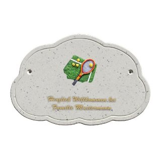 Decoramic Wolkentraum Granitgrau, Motiv Tennis