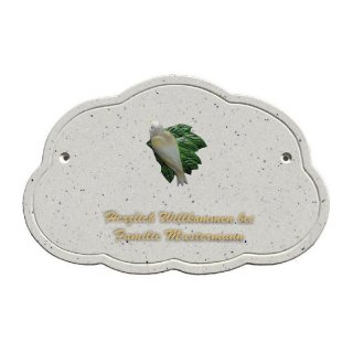 Decoramic Wolkentraum Granitgrau, Motiv Vogel grn rechts