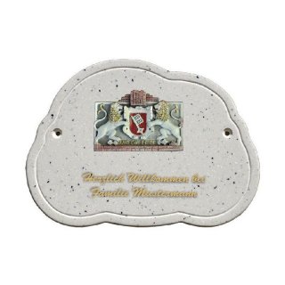 Decoramic Wolkentraum Granitgrau, Motiv Wappen Bremen