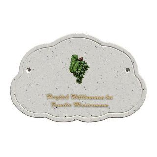 Decoramic Wolkentraum Granitgrau, Motiv Weintrauben grn