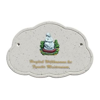 Decoramic Wolkentraum Granitgrau, Motiv Worpswede Buddah