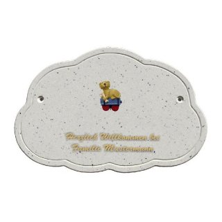 Decoramic Wolkentraum Granitgrau, Motiv Zug Hund