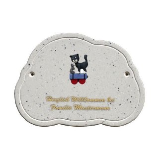 Decoramic Wolkentraum Granitgrau, Motiv Zug Katze Maus