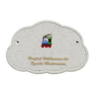 Decoramic Wolkentraum Granitgrau, Motiv Zug Lok