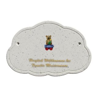 Decoramic Wolkentraum Granitgrau, Motiv Zug Teddy Mdchen