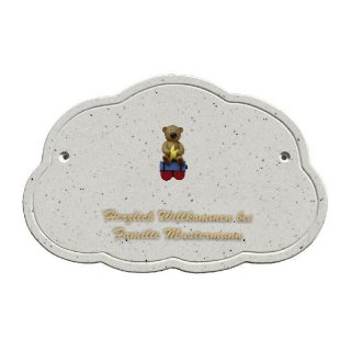 Decoramic Wolkentraum Granitgrau, Motiv Zug Teddy Vater