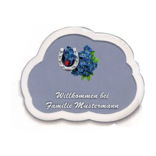 Decoramic Wolkentraum Grau, Motiv Hufeisen Blumen Glck