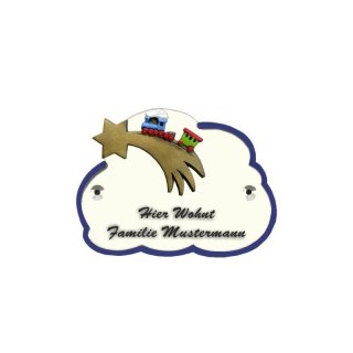Decoramic Wolkentraum Wei�, Motiv Stern Eisenbahn