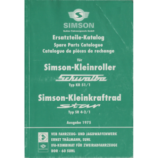 ERSATZTEILE-KATALOG Simson-Kleinroller Schwalbe KR51/1 & Star