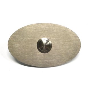 Edelstahl Klingelplatte mit Knopf 100x60mm V2A Oval ohne alles