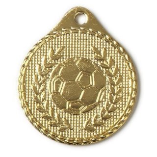 Eisen-Medaille Fuball Kranz 32mm gold 12 Gramm / Rckseite 25mm