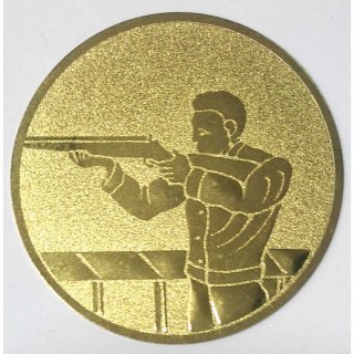 Emblem 25mm Schiesport Gewehr Mann goldfarben