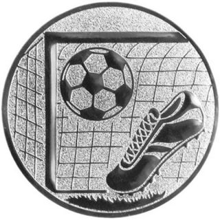 Emblem 50mm Fuball Tor & Ball silberfarben